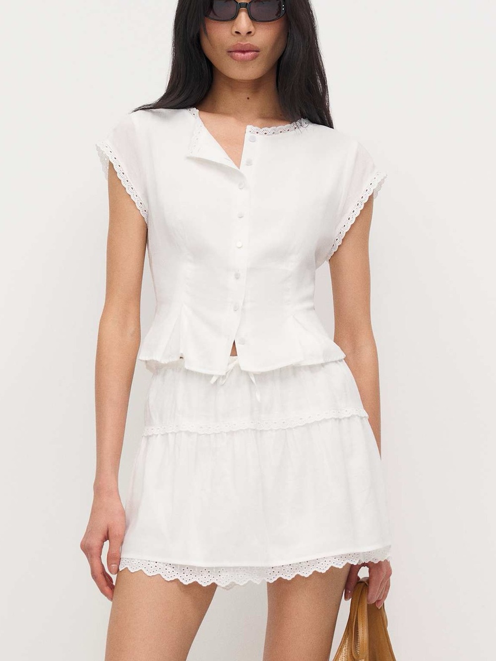 NWT Reformation Valetta Two Piece Set in White. MSRP $278. - Picture 2 of 12